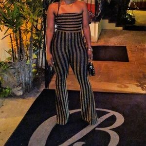 🔥🔥💋Sexy black & gold striped Jumpsuit 💋🔥🔥